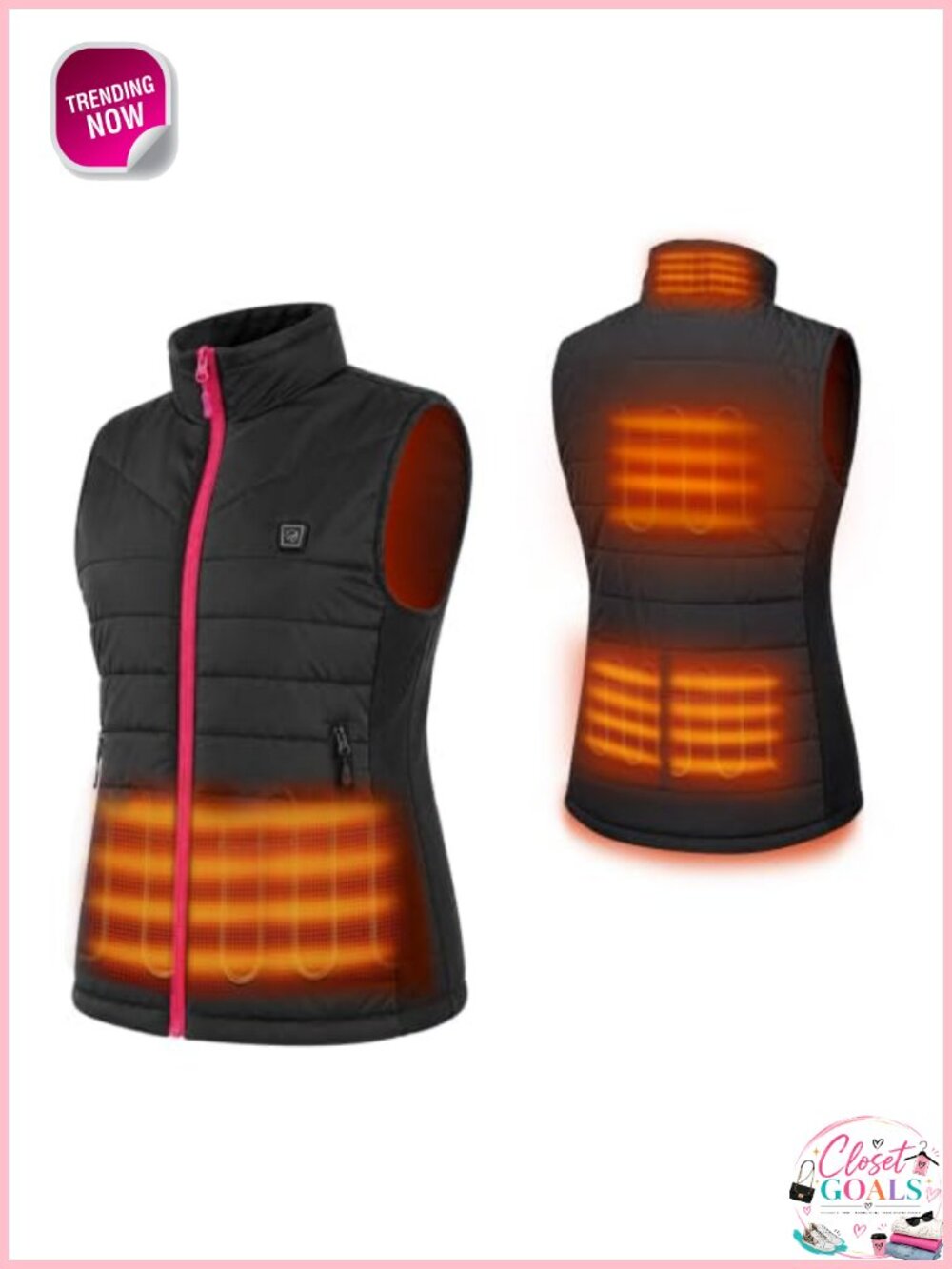 Heated Vest with 16000mAh Power Bank, Side Stretch, Weather-Resistant